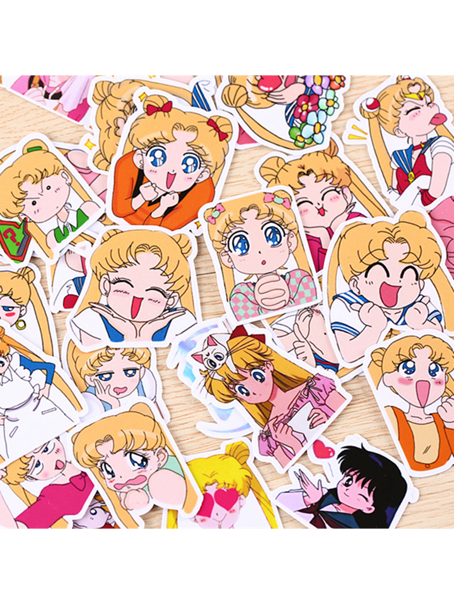 Аниме манга наклейки Sailor Moon / Стикеры на телефон, ноутбук, багаж / Набор для скрапбукинга