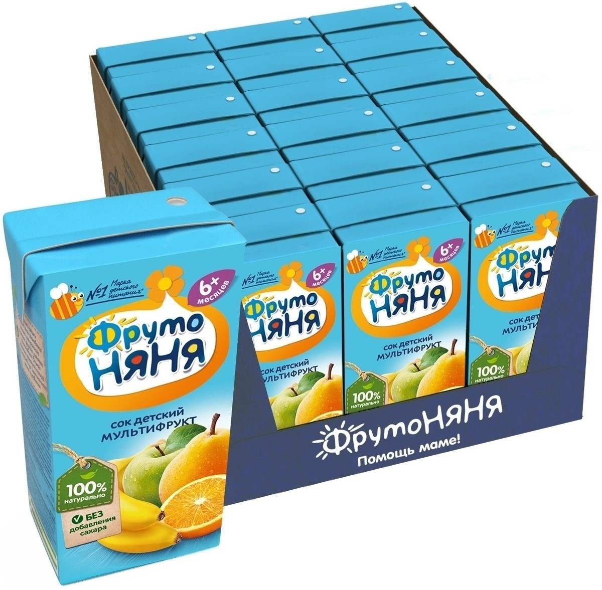 Характеристики ФрутоНяня сок мультифруктовый с 6 месяцев, 18 шт по 200 ...