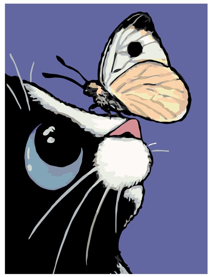 Коты с бабочкой на носу