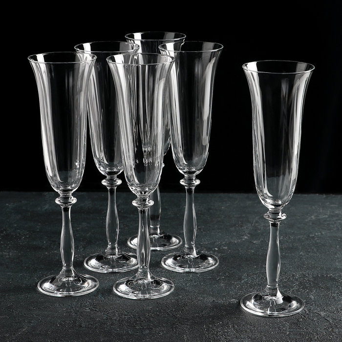 Набор бокалов Bohemia Crystal для шампанского, 190 мл, 6 шт - купить по ...