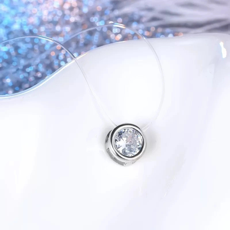 цепочка с камушком. камень невидимости. колье невидимка. улексит кошачий глаз. леска на шею с подвеской.