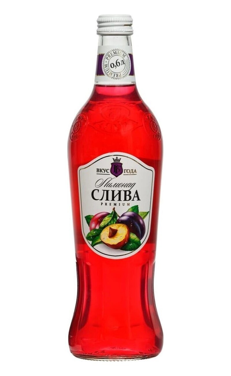 Лимонад "Вкус Года" Premium "Слива" / 6 бутылок в стекле по 600 мл ...