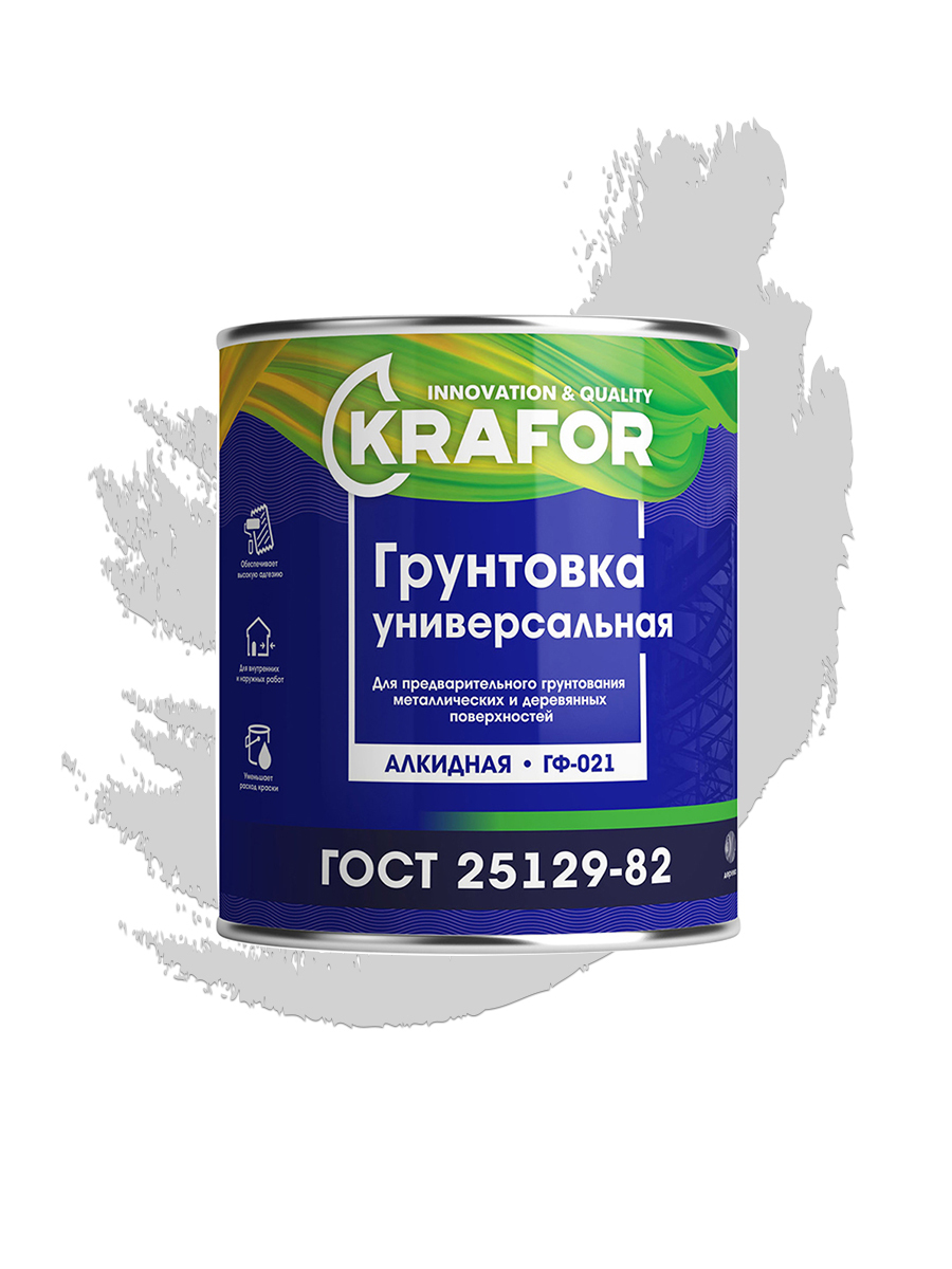 Грунт гф-021 серый 6 кг KRAFOR