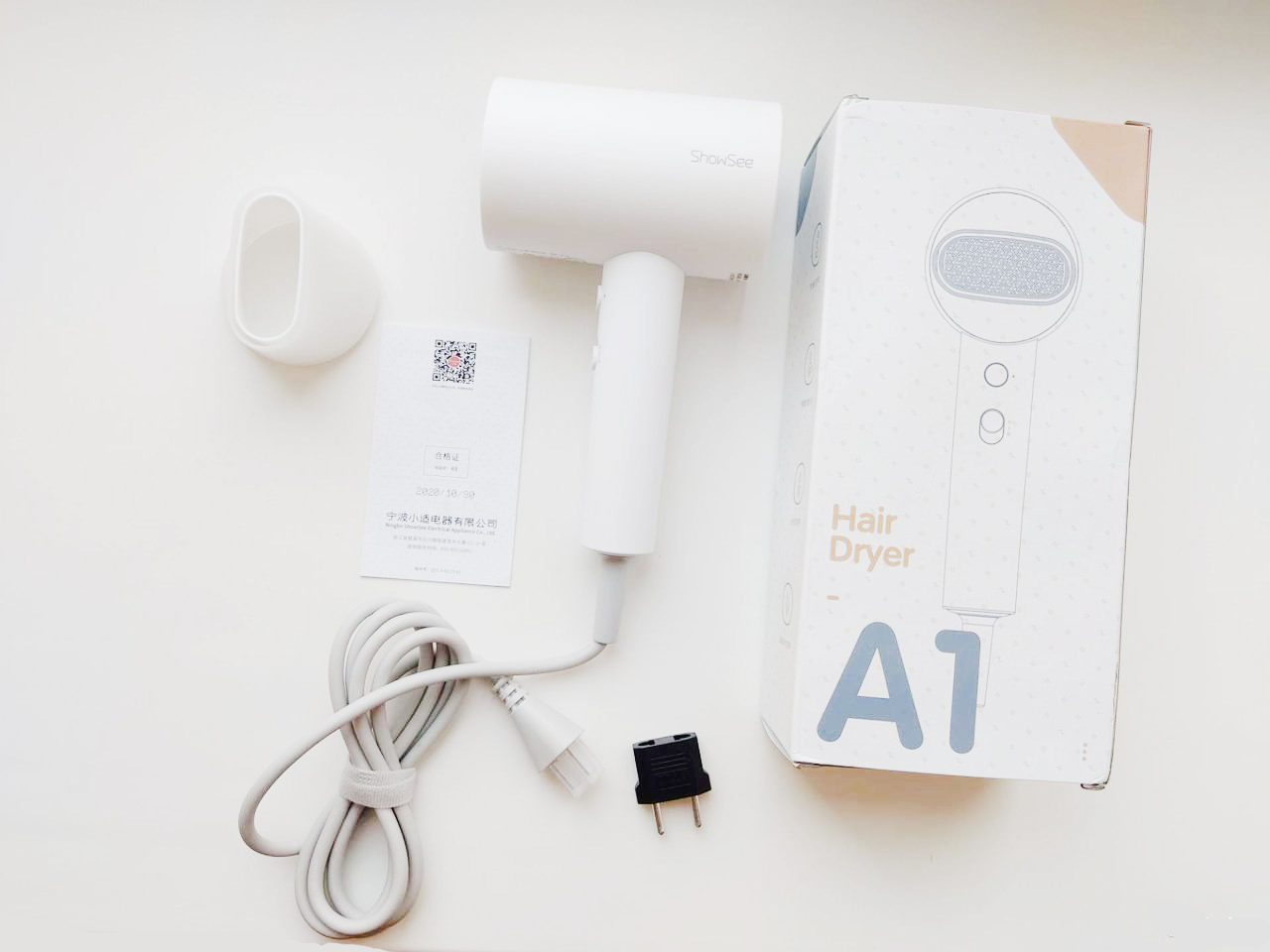 Фен для волос Xiaomi Mijia Профессиональный Showsee Hair Dryer A1 White. Мощность 1800w. Ионизация. Технология EHD. Кабель 1.8м (Арт. F1565B6G5), белый