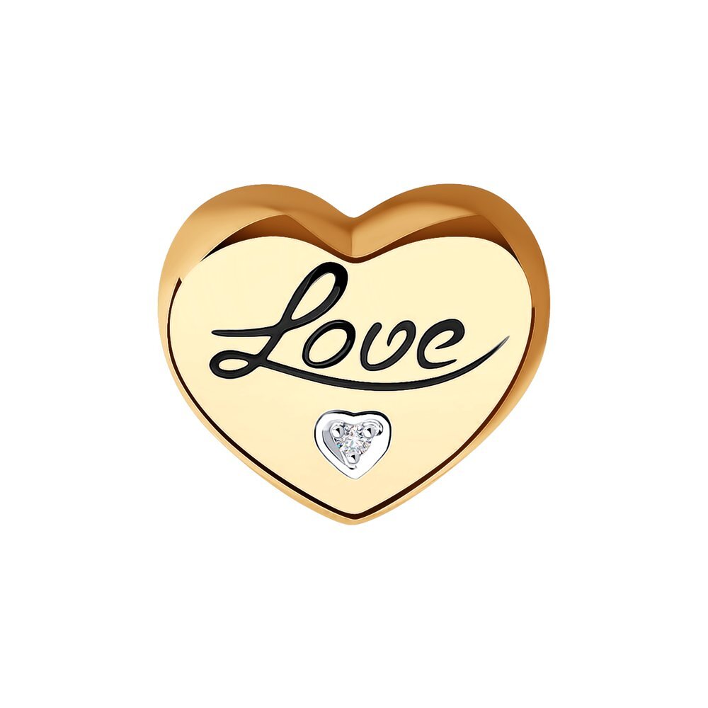 Подвеска из золота с бриллиантом и эмалью ЯХОНТ Золотой Арт. 263887