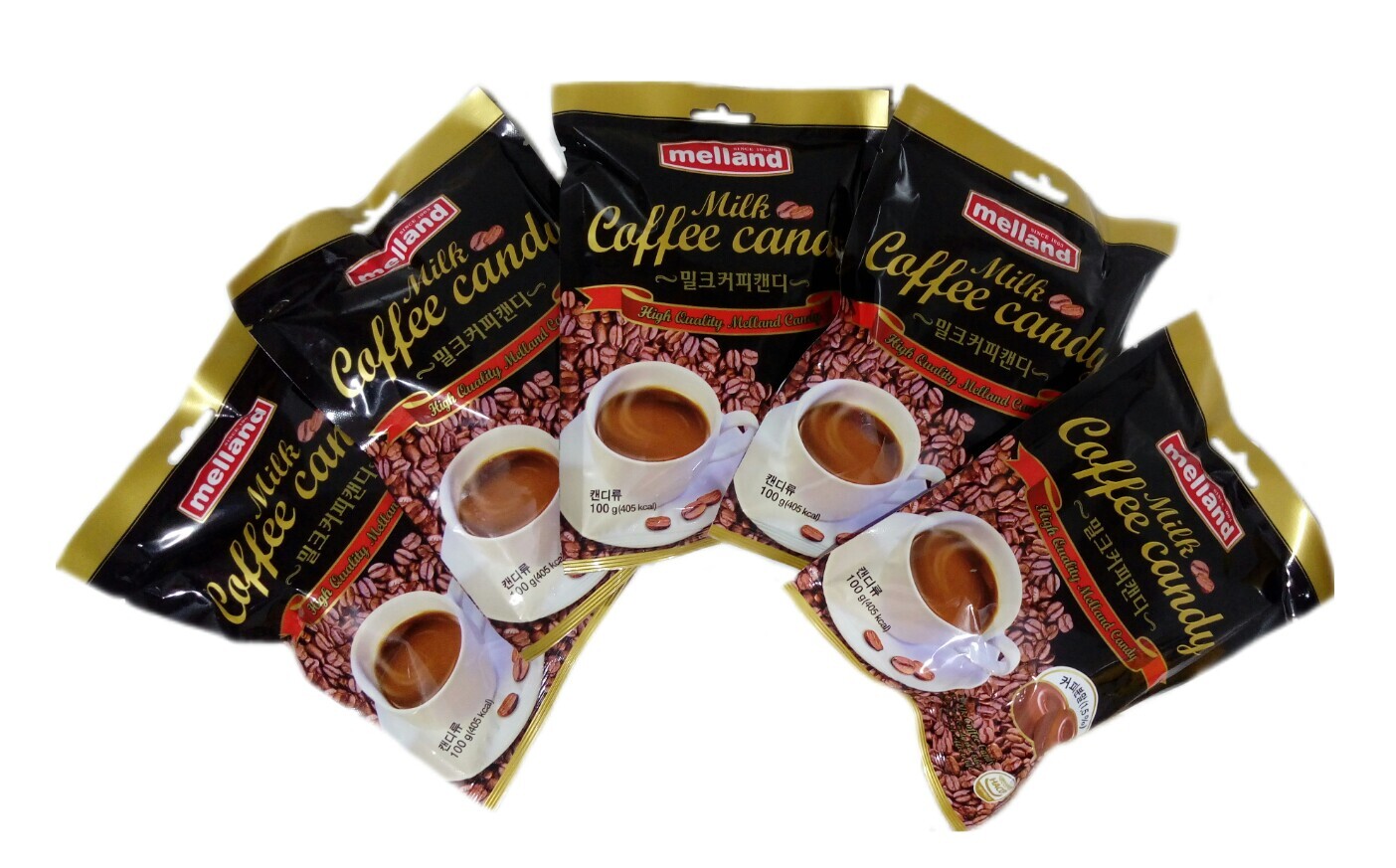 Конфеты леденцовые кофе с молоком MELLAND Milk coffee candy 100г made ...