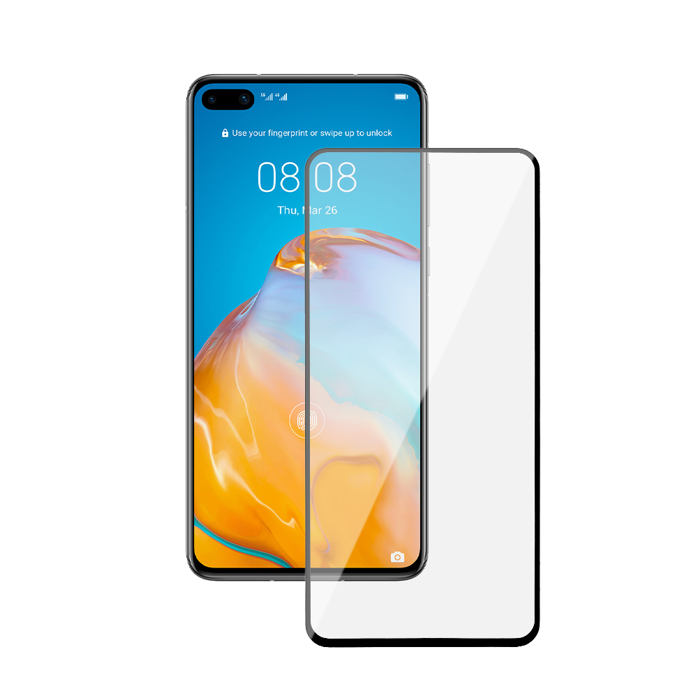 Защитноестекло3DFullGlueдляHuaweiP40(2020),0.3мм,чернаярамка,черный,Deppa,62633