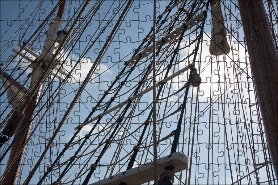 Магнитный пазл 27x18см."Мачта, пиратский корабль, пиратский флаг" на холодильник