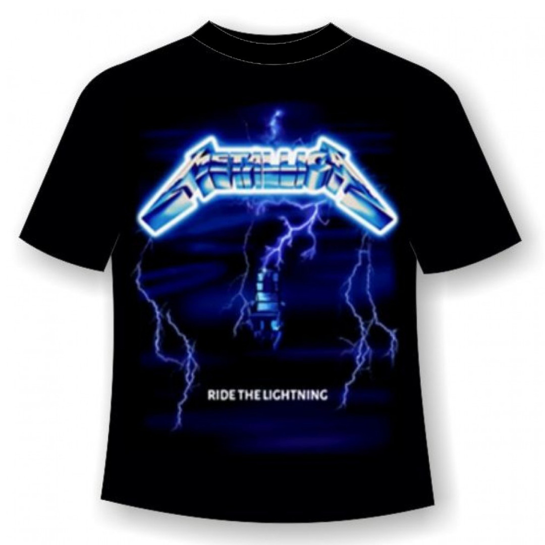 Мир маек оптом. Футболка металлика Ride the Lightning. Майка Metallica Ride the Lightning. Футболка Бивиса металлика. Футболки группы Metallica.