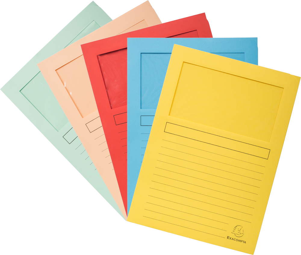 Папка-уголок Exacompta с окном картонная в ассортименте (10 штук в ...