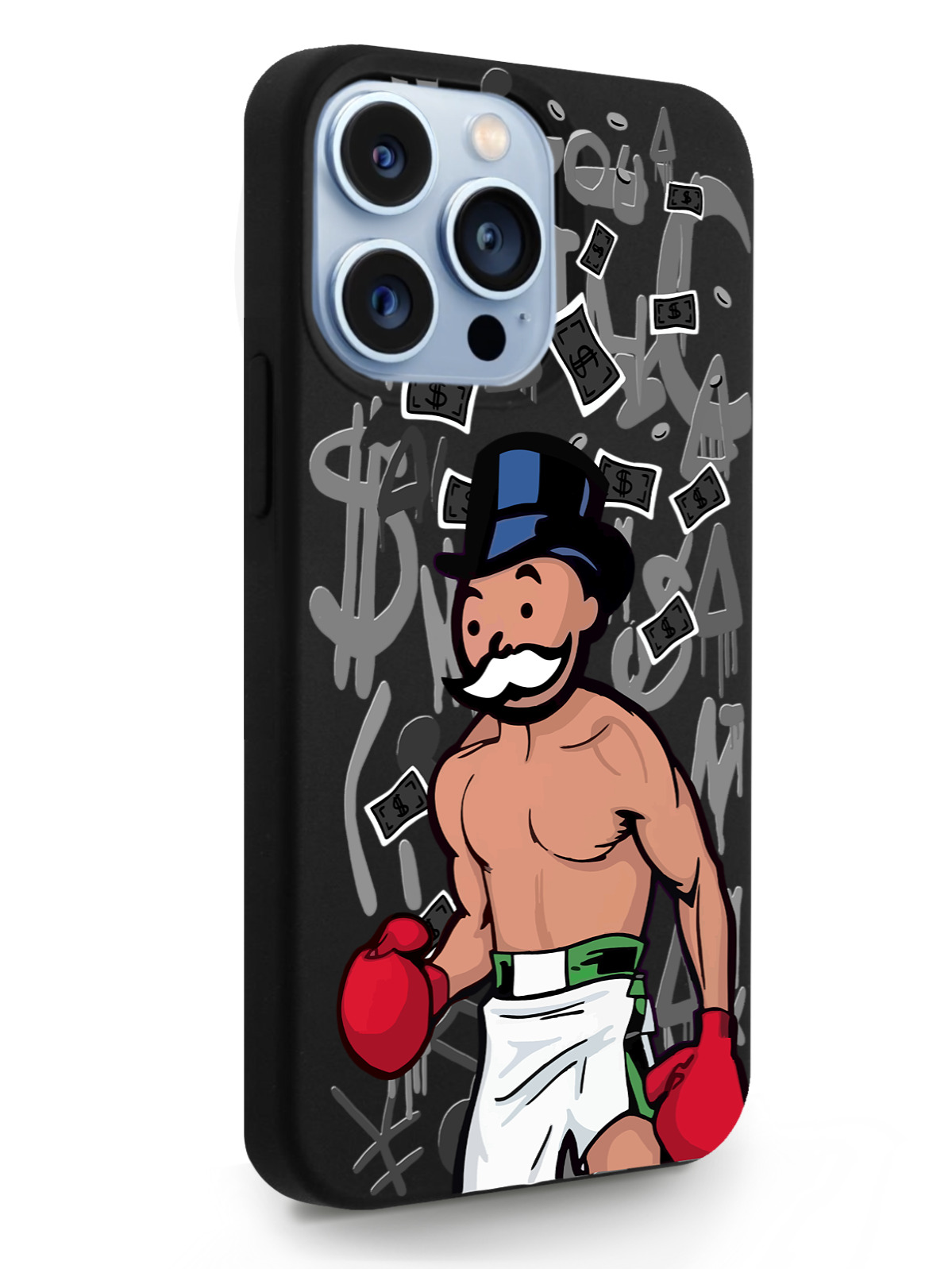 Черный силиконовый чехол для iPhone 13 Pro Monopoly Boxing/ Монополия  Боксер для Айфон 13 Про - купить с доставкой по выгодным ценам в  интернет-магазине OZON (338862393)