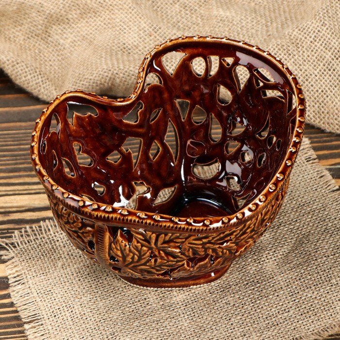 Конфетница "Плющ", коричневая, керамика, 10 см — купить в интернет ...