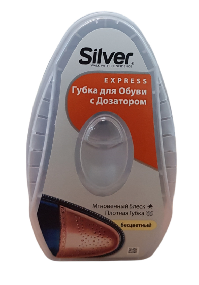 Губка блеск для обуви Silver с дозатором, бесцветная — купить в ...