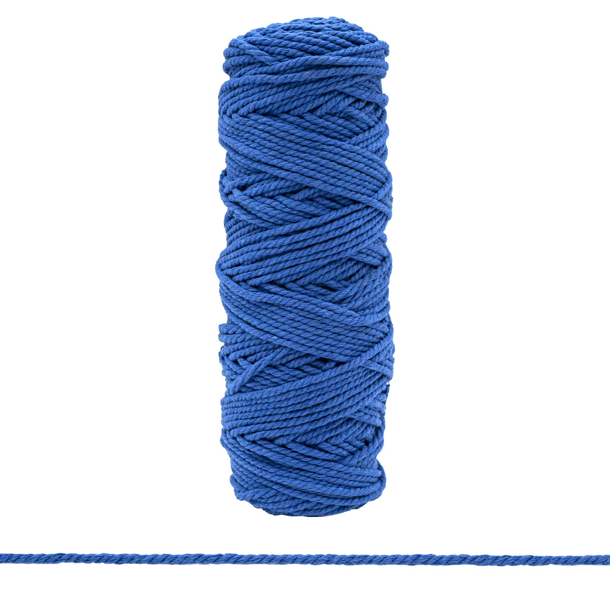 Шнур х б. Шнур витой 3мм*18,29м, Айрис. Argyle Knit шнур хлопковый. Хб шнур синий.
