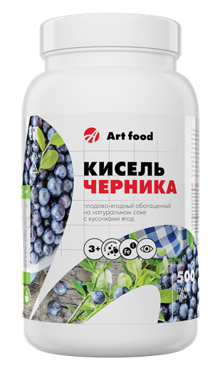 Кисель Черника с ягодами, 500гр., Арт Лайф