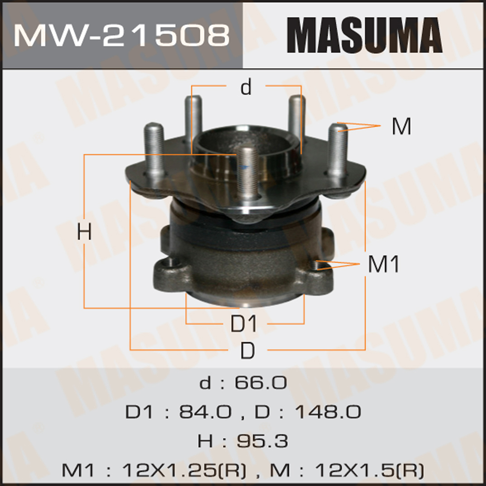 Ступица Nissan Teana (J32) 08-14, Murano (Z51) 08-14 задняя (+ABS) MASUMA