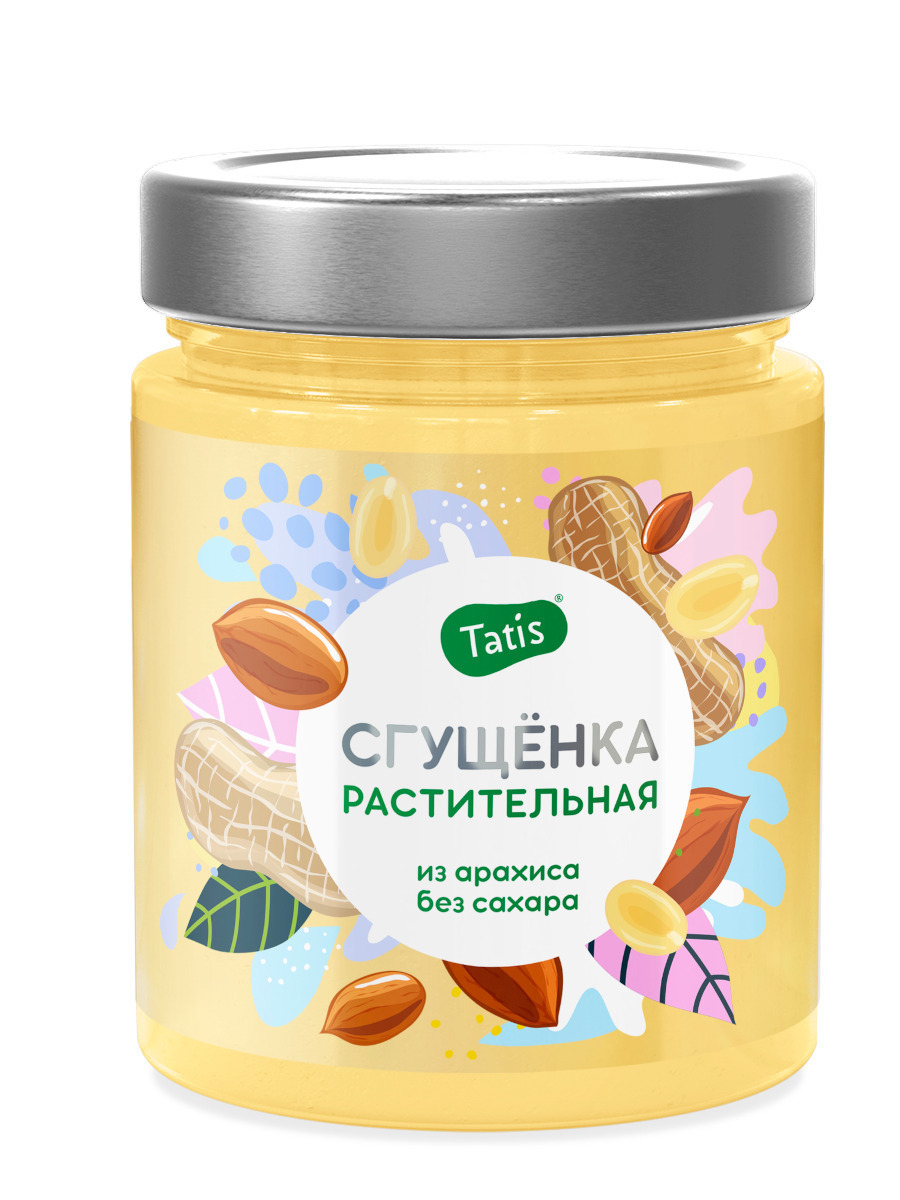 Арахисовая паста Сгущенка, сладкая, Татис, 250 г, без сахара, урбеч ...