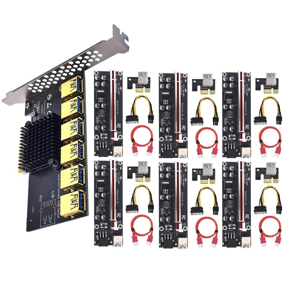 PciExpressMultiplierPcie1Xto4/5/6USB3.0ExpansionCard14HubRiser009SX16длямайнингаBTC