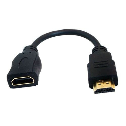 Переходник кабель адаптер HDMI-HDMI (гибкий) (мама-папа), 30 см, черный