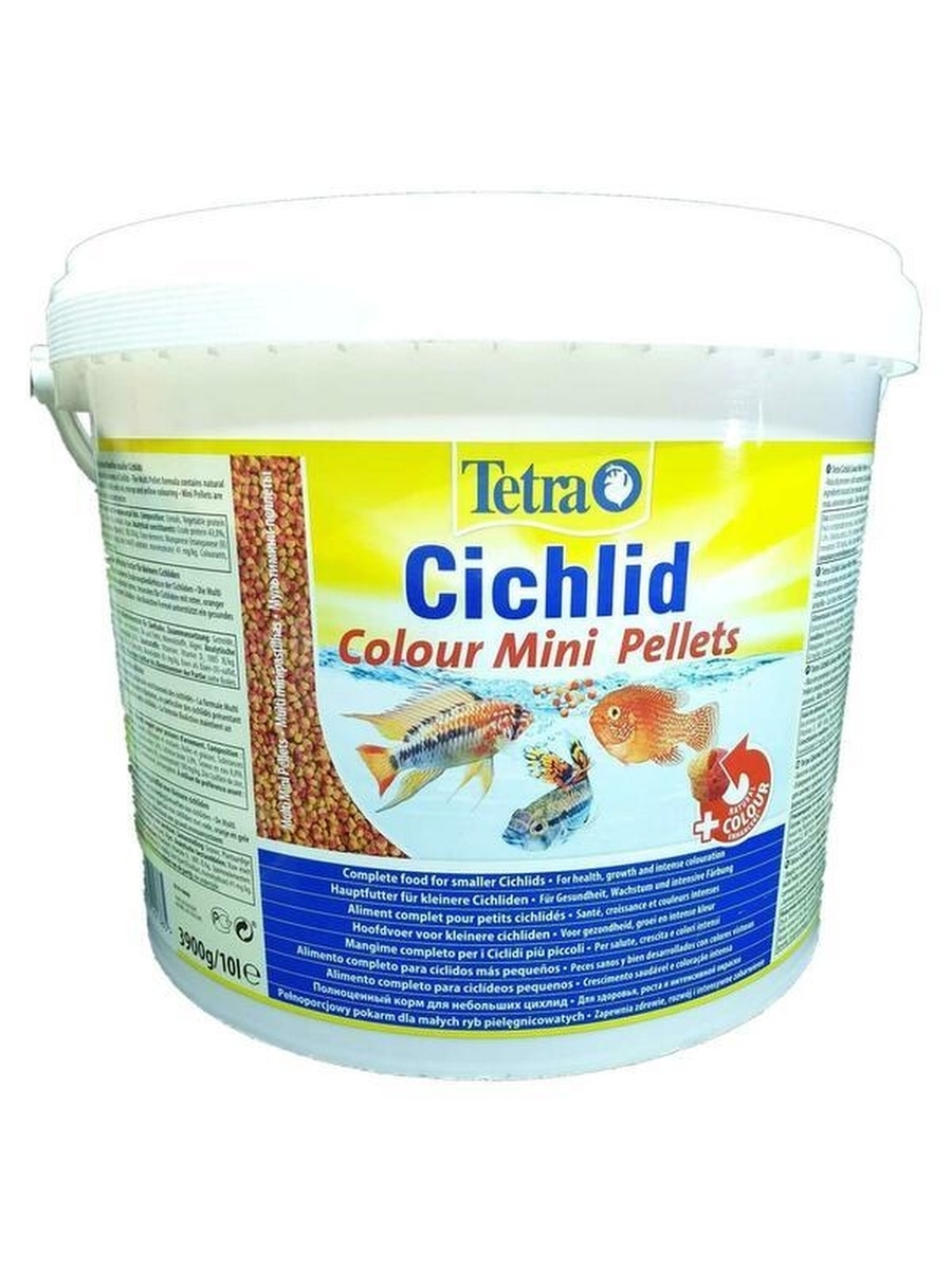 Корм для рыб 10л. Tetra Cichlid Colour Mini. Cichlid Colour Pellets 10л гранулы. Cichlid Colour Pellets 10 л. TETRACICHLID Colour Mini 10л мини гранулы.