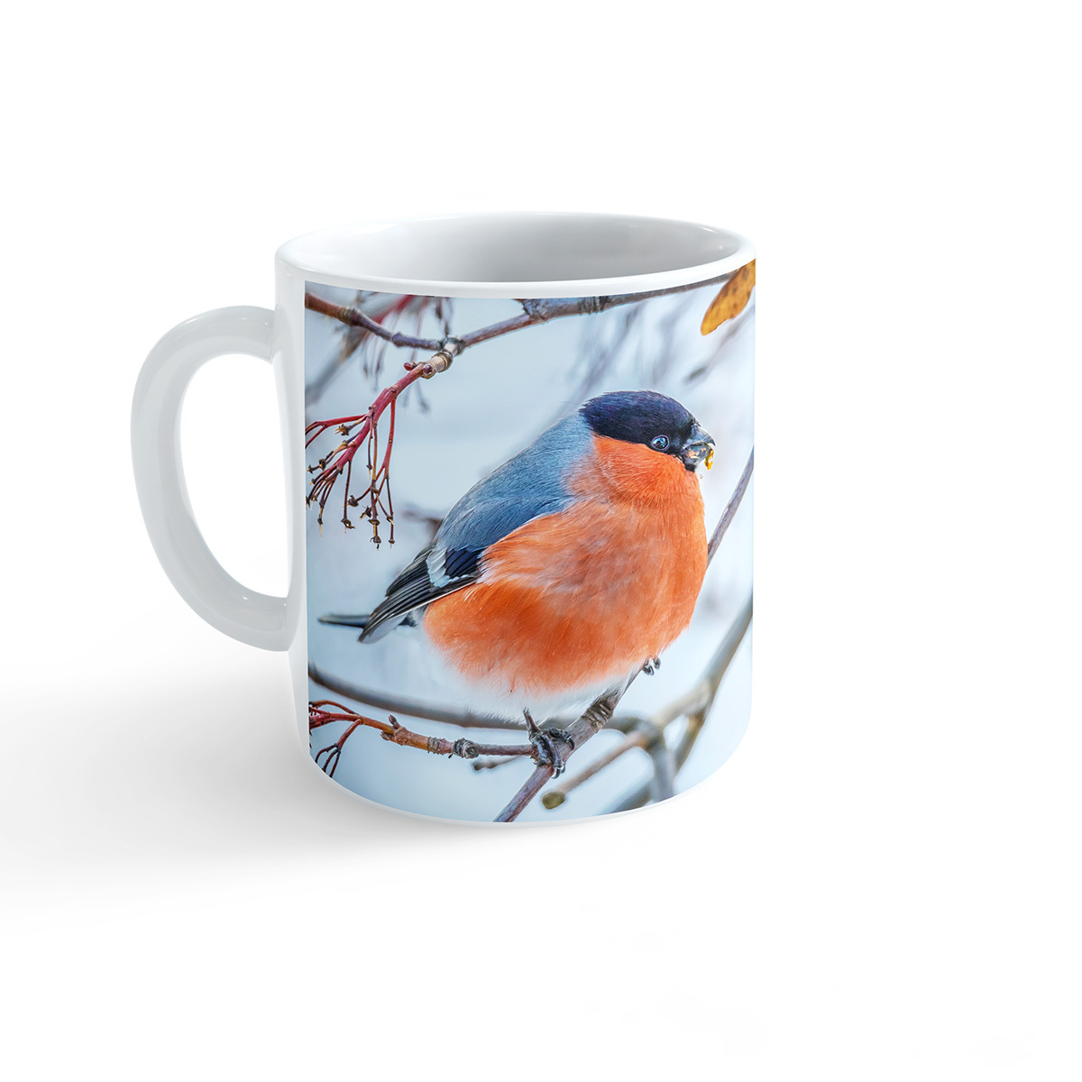 кружка millimi 350. чашка со снегирями. кружка снегири. икеа кружка снегири. бокал со снегирями.