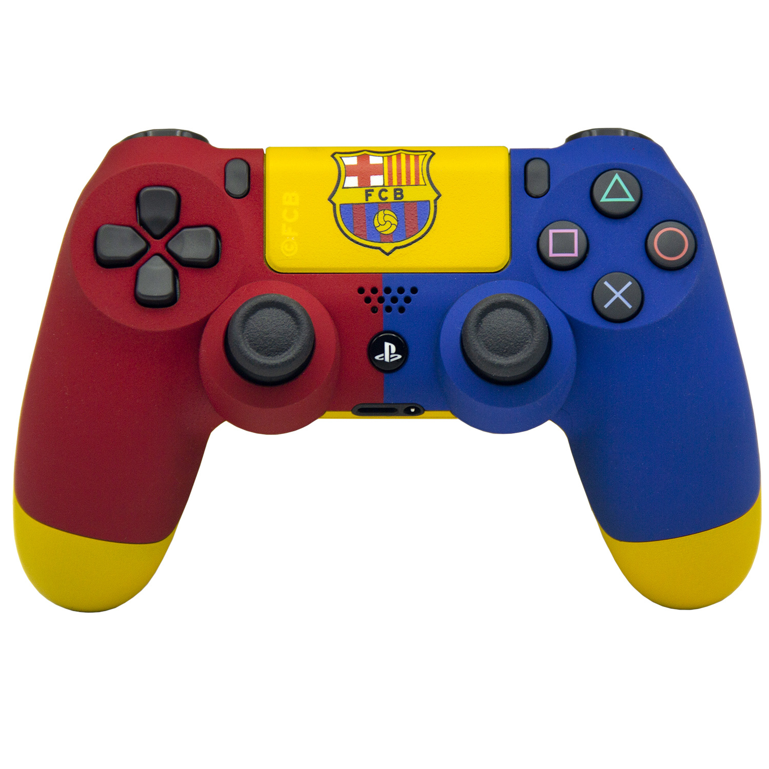 Геймпады москва. Джойстик ps4 Барселона. Геймпад ps4 беспроводной Rainbo FC Barcelona. Dualshock 4.