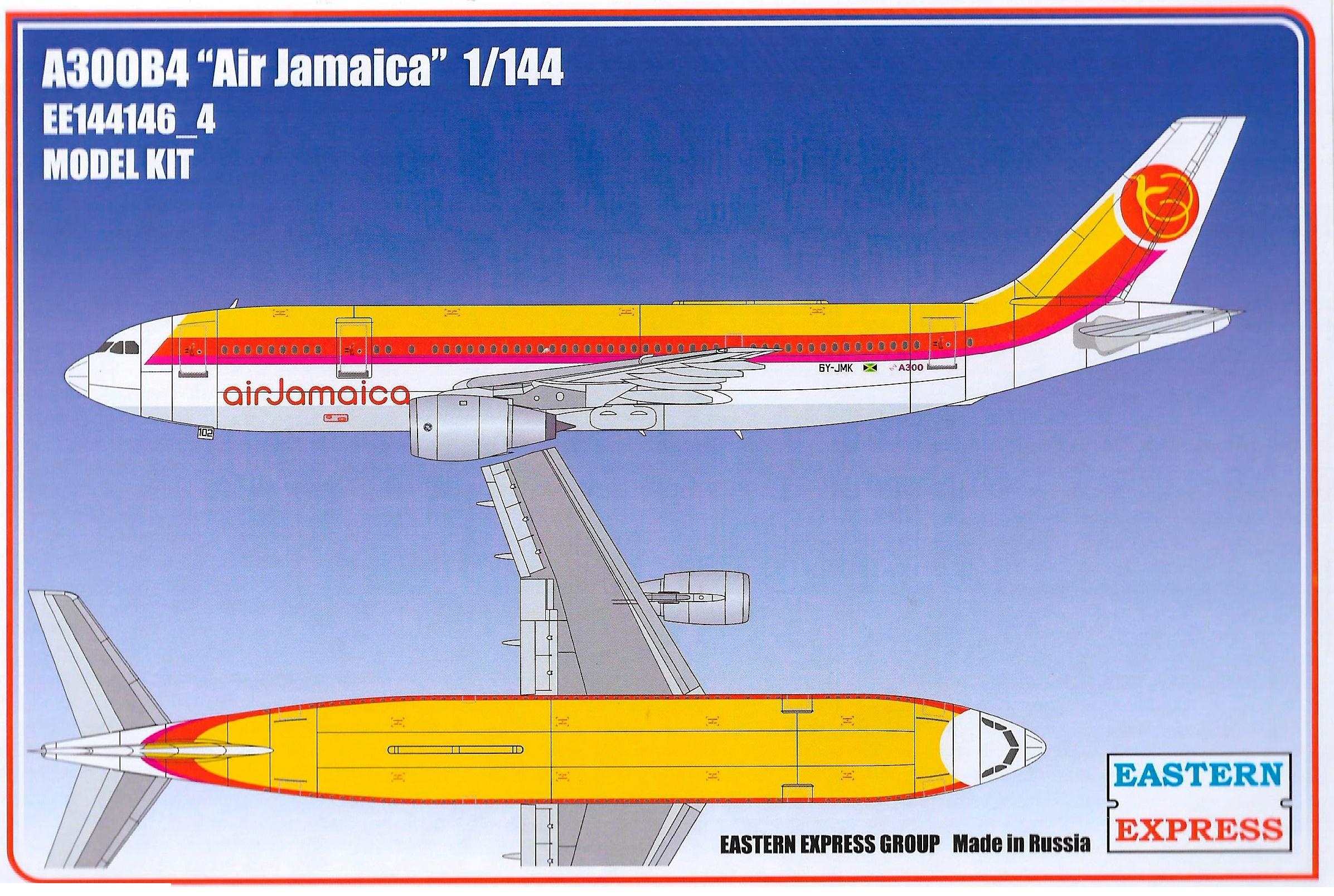 Сборная модель Восточный Экспресс ЕЕ144146_4 Авиалайнер А300B4 AIR JAMAICA Масштаб 1/144