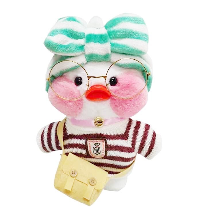 Утка мягкая игрушка / Плюшевая уточка lalafanfan duck / Утенок в очках ...
