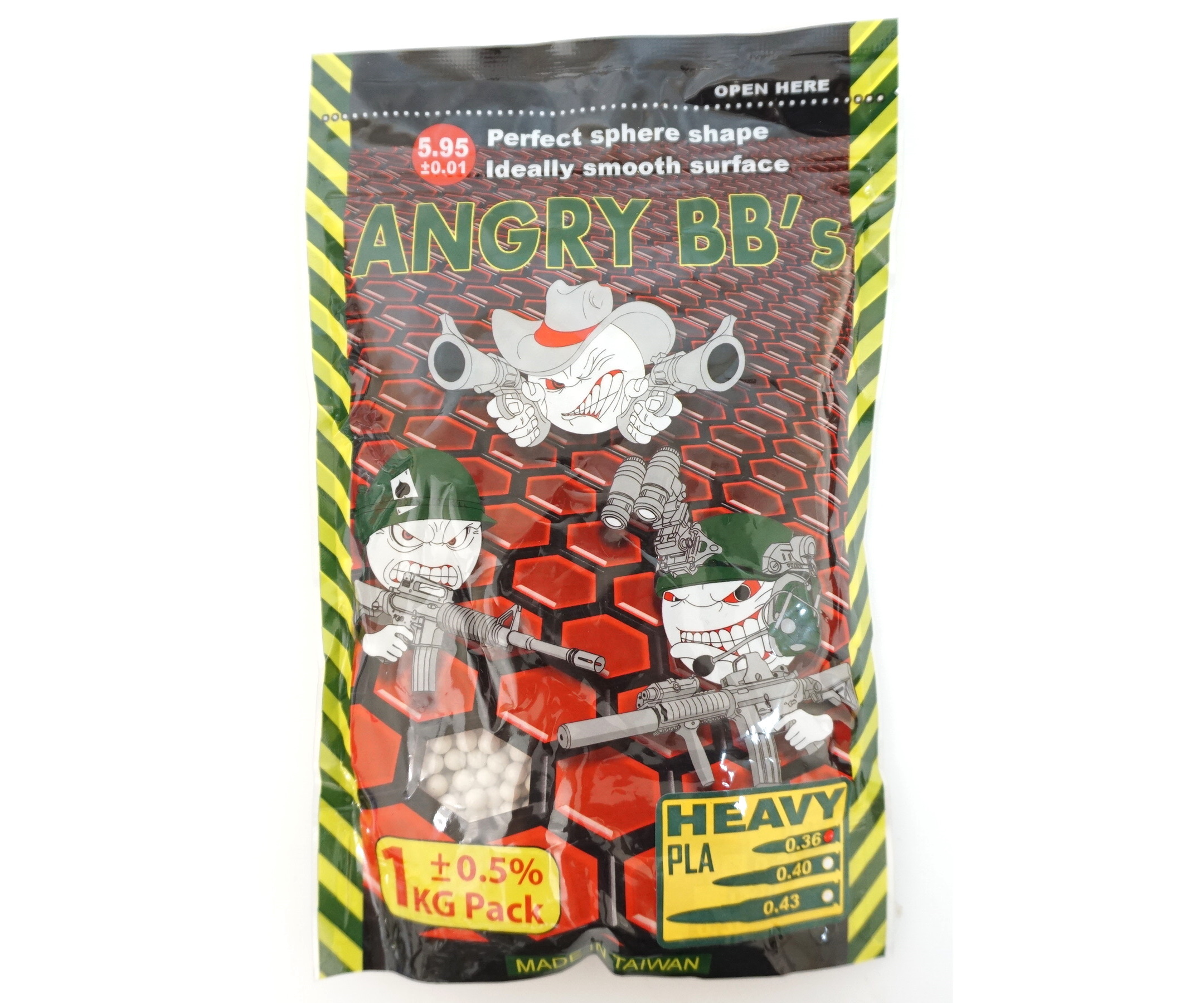 Шары для страйкбола Angry BB's 0,36 г, 2800 штук (1 кг, белые)