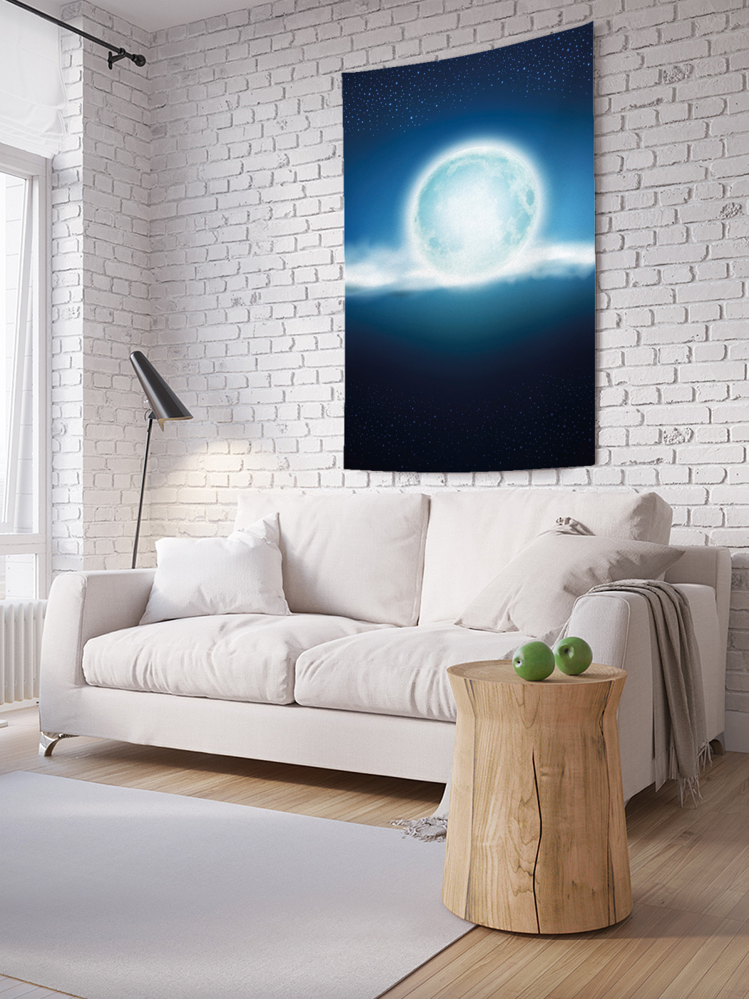 Night Sky Moon Dark Clouds Stars Wall Mural Photo Wallpaper GIANT WALL DECOR Rel