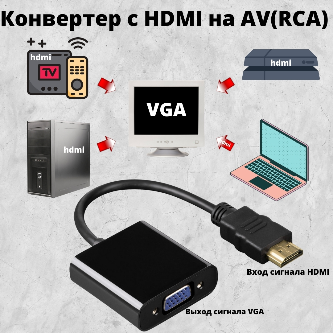 Преобразователь Vga В Hdmi купить на OZON по низкой цене