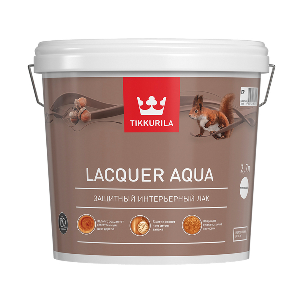 Лак интерьерный Euro Lacquer Aqua Ep матовый Tikkurila 9 л., ,