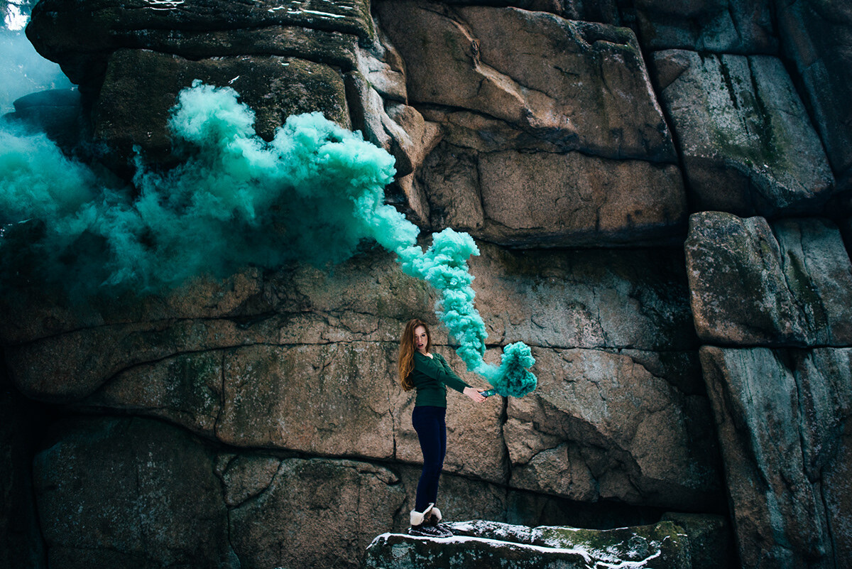Интересные фото с цветным дымом