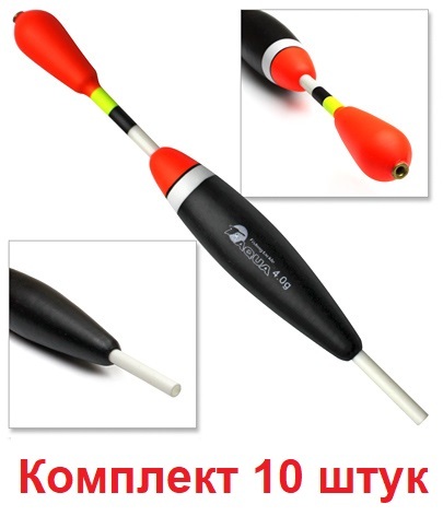 Поплавок бальсовый AQUA F15-100, грузоподъемность - 10г, высота - 19см, 10 штук