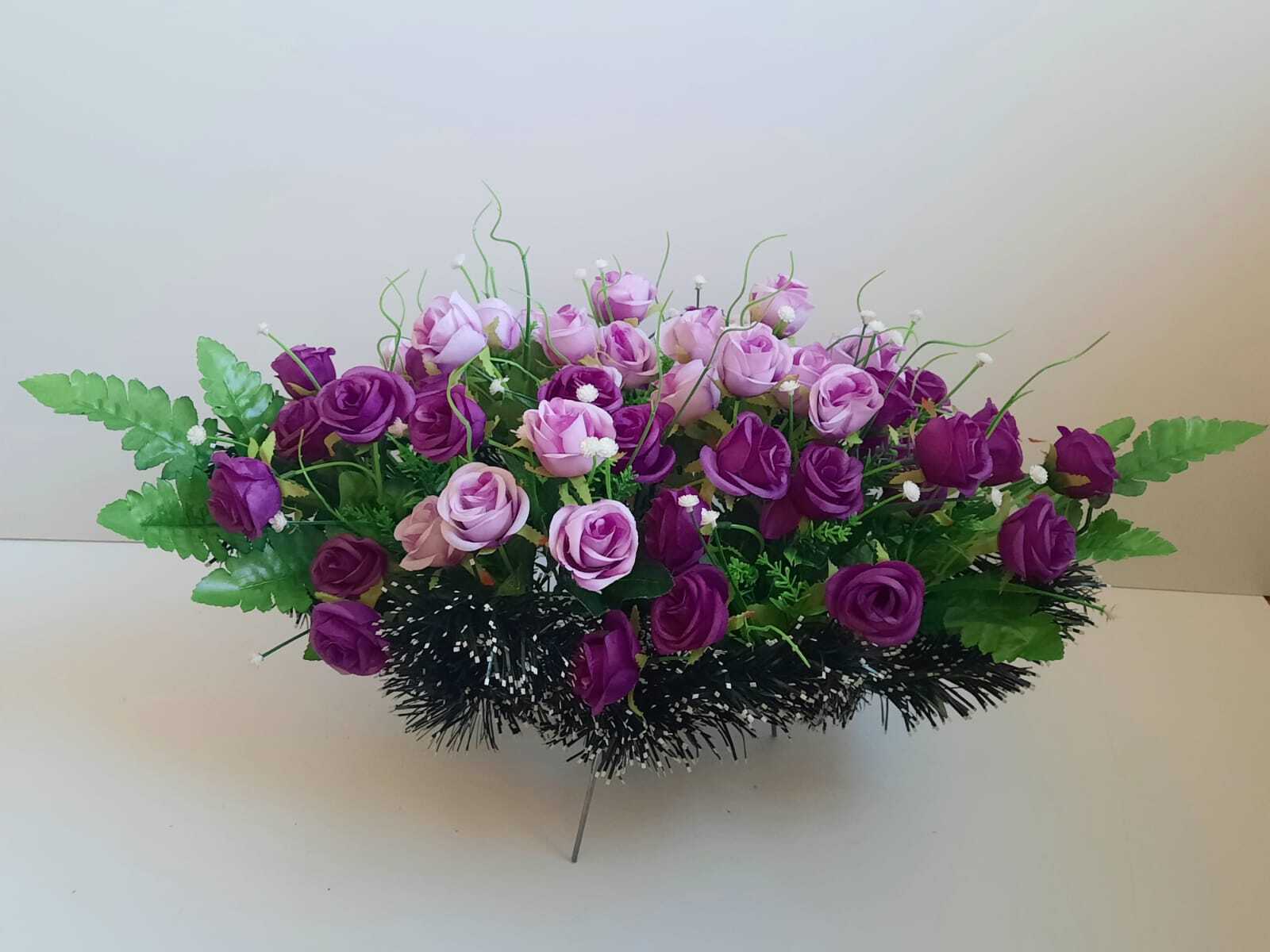Искусственные цветы в корзине на кладбище купить Подольск