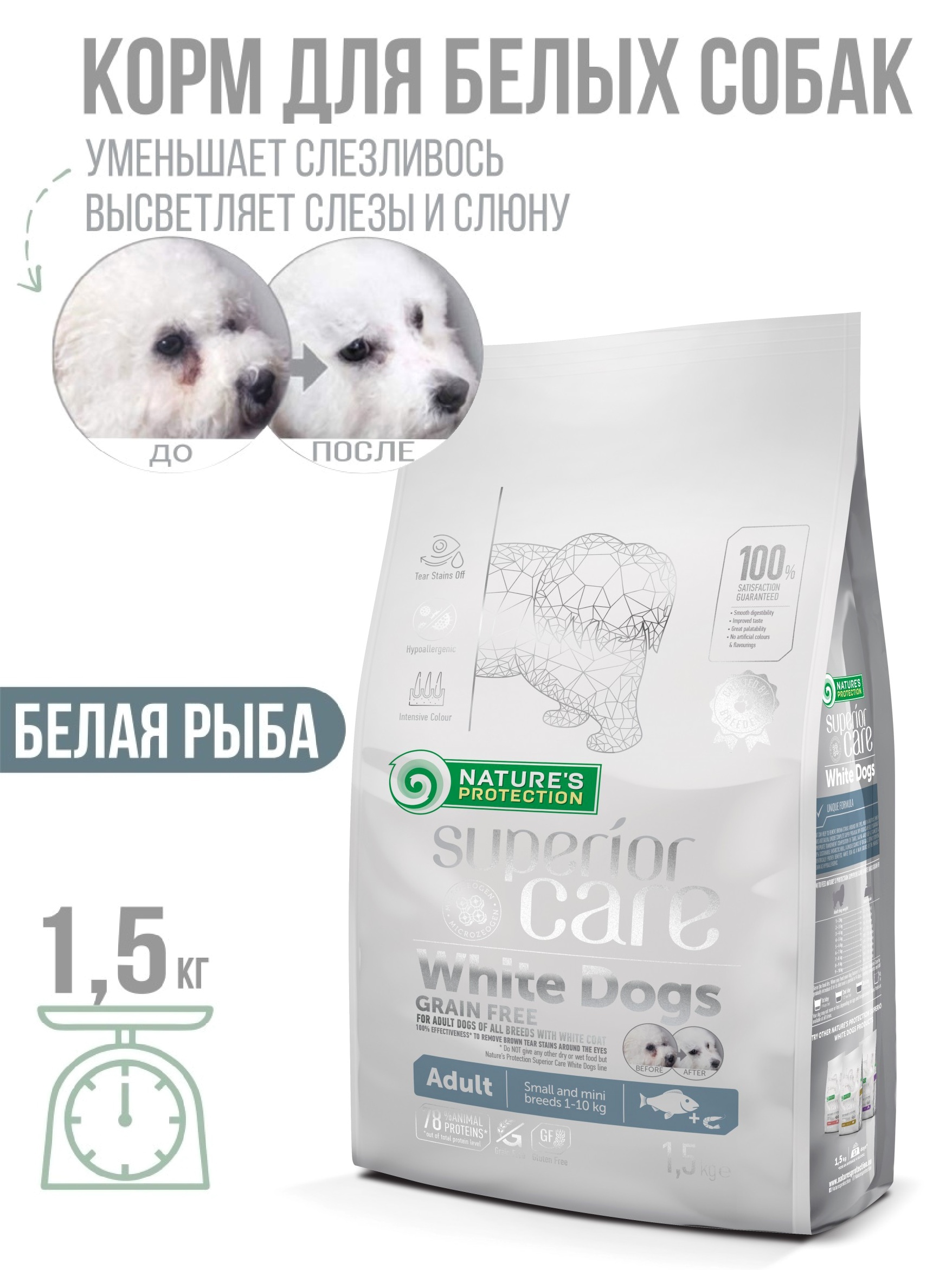 Superior care white dogs