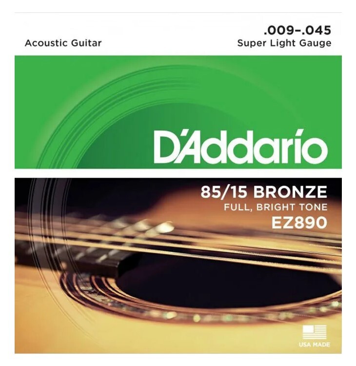 Струны D'Addario American Bronze 85/15 Acoustic 9-45 (EZ890). Оригинальные, США!