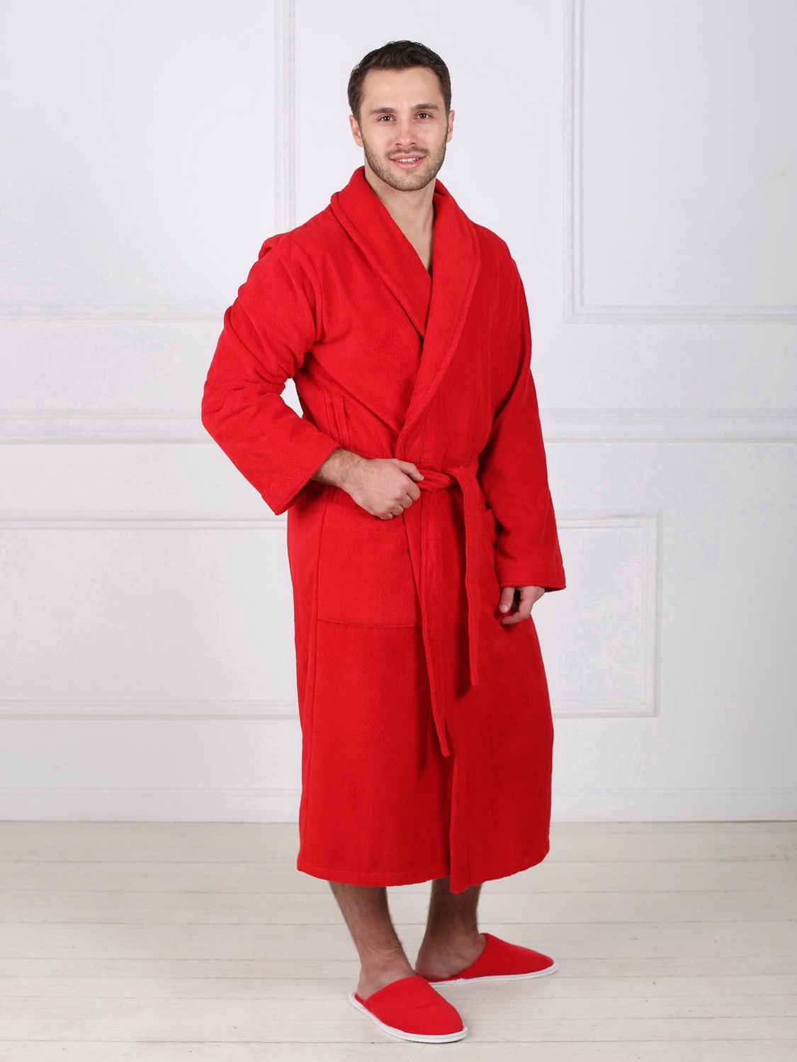 Красный халат мужской