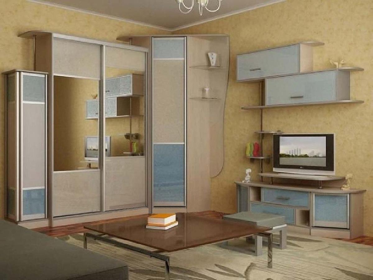 современная мебель в гостиную с угловым шкафом