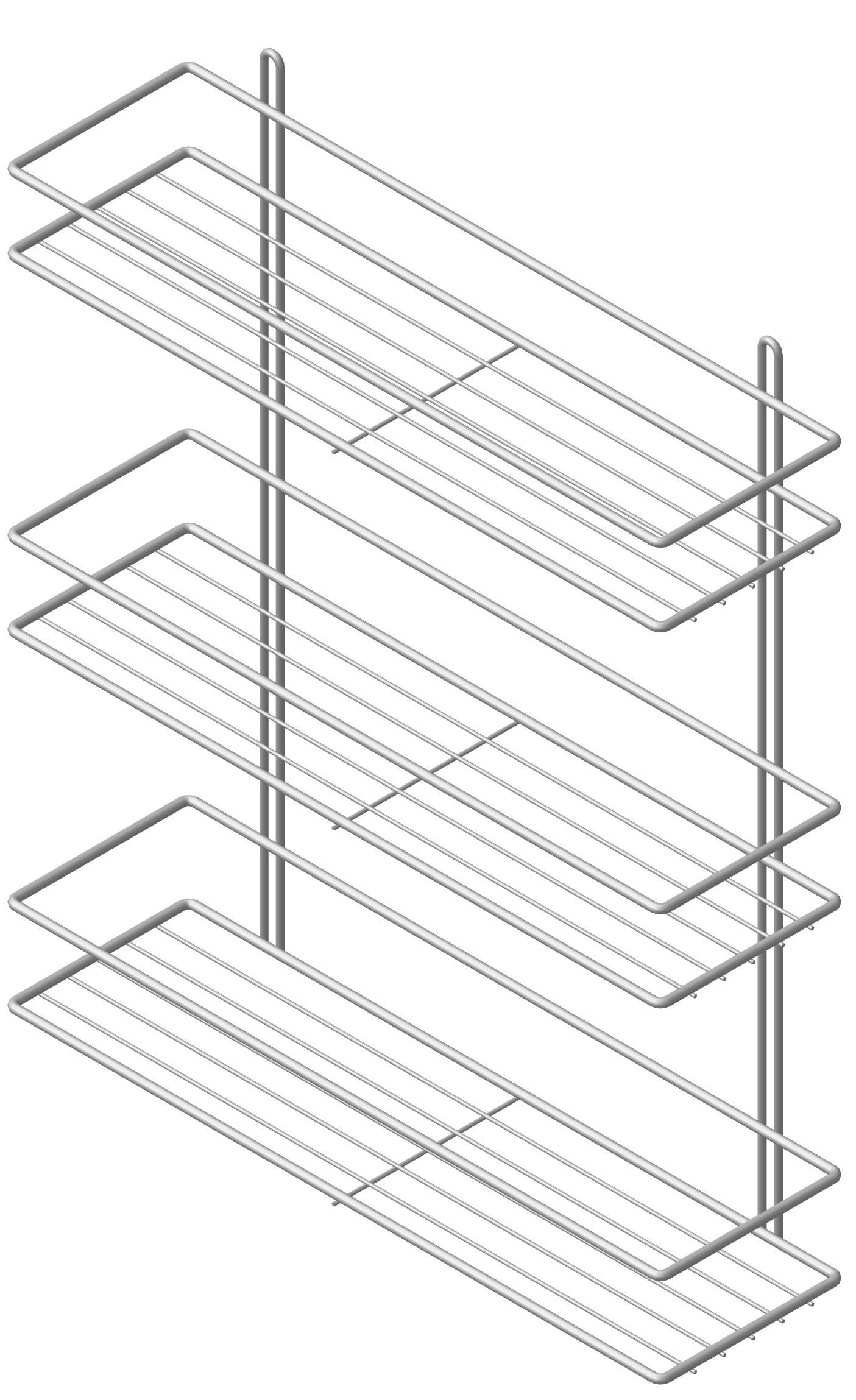 Полка прямая 3 яруса хром 400х100х475 п0001496 proffero