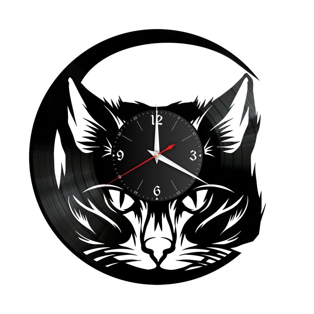Часы с котом настенные