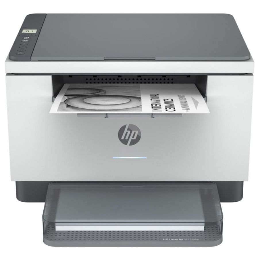 HP МФУ Лазерное LaserJet M236dw + Гарантия 12 месяцев + Кабель USB+ Перезаправляемый картридж + Wi-Fi + Двусторонняя печать, белый, черный