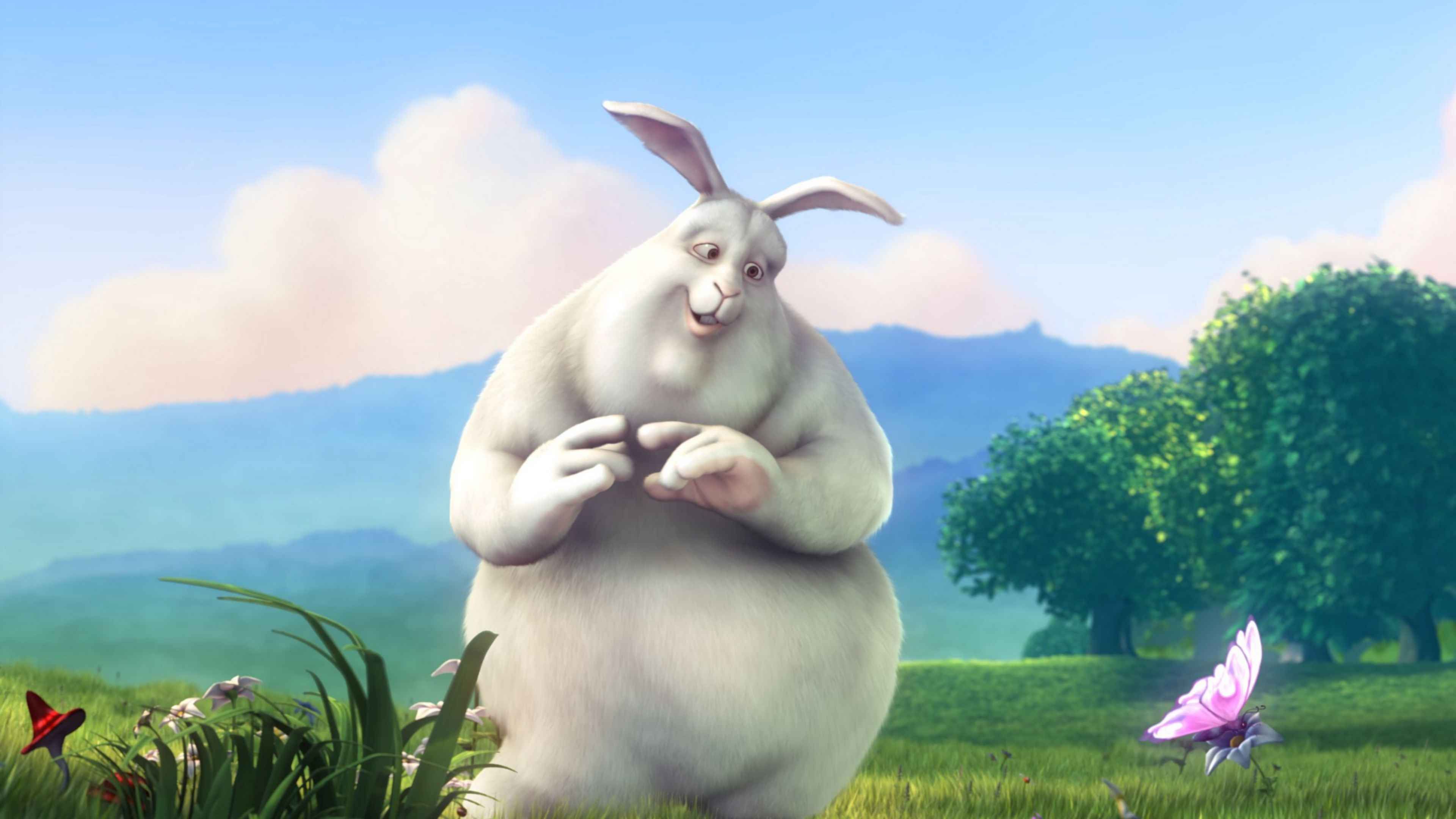 Андроид бесплатный зайчик. Big Buck Bunny мультфильм. Большой бак мультфильм 2008. Жирный заяц. Толстый кролик.