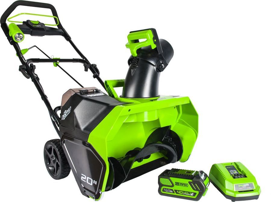 Снегоуборщик аккумуляторный GreenWorks GD40SB, 40V, 51 см, бесщеточный, с 1хАКБ 4 А.ч и ЗУ (2600607)