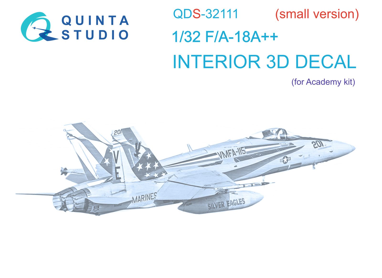 Quinta Studio QDS-32111 3D Декаль интерьера кабины F/A-18A++ (Academy) (малая версия)