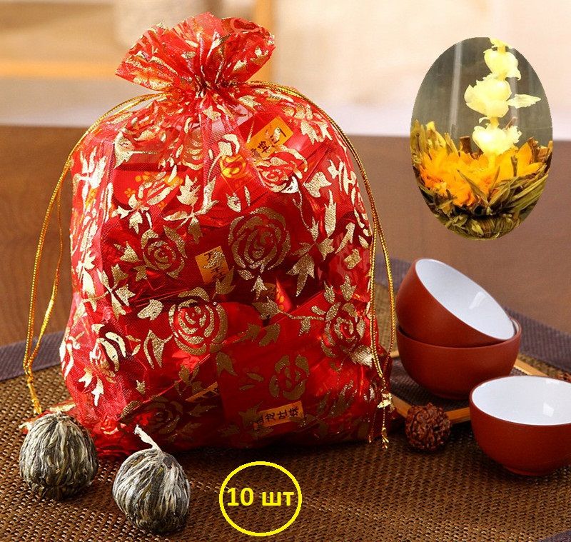 Чай с шариками. Китайский цветочный чай. Цветочный чай в шариках.