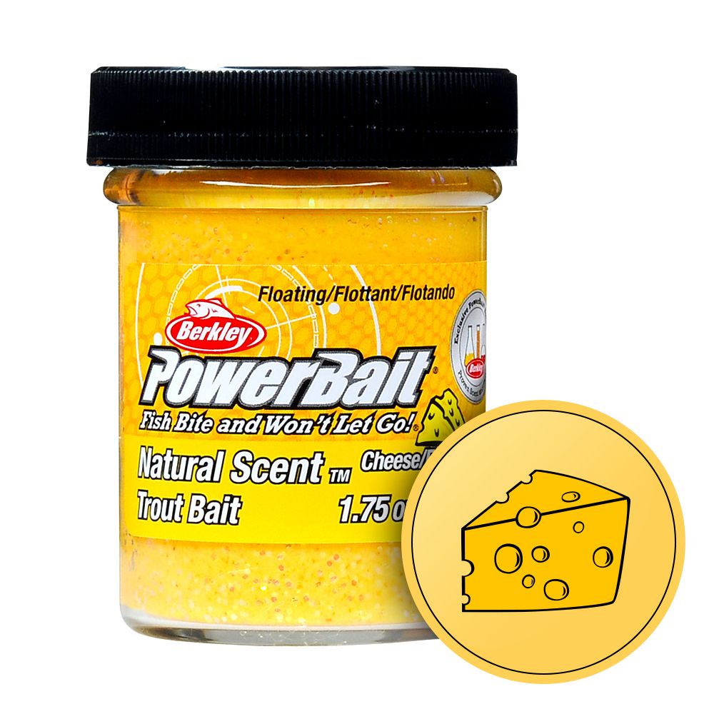 Паста форелевая Berkley PowerBait Natural Scent Trout Bait 50g Cheese/Gltr  (Сыр/Желтый)