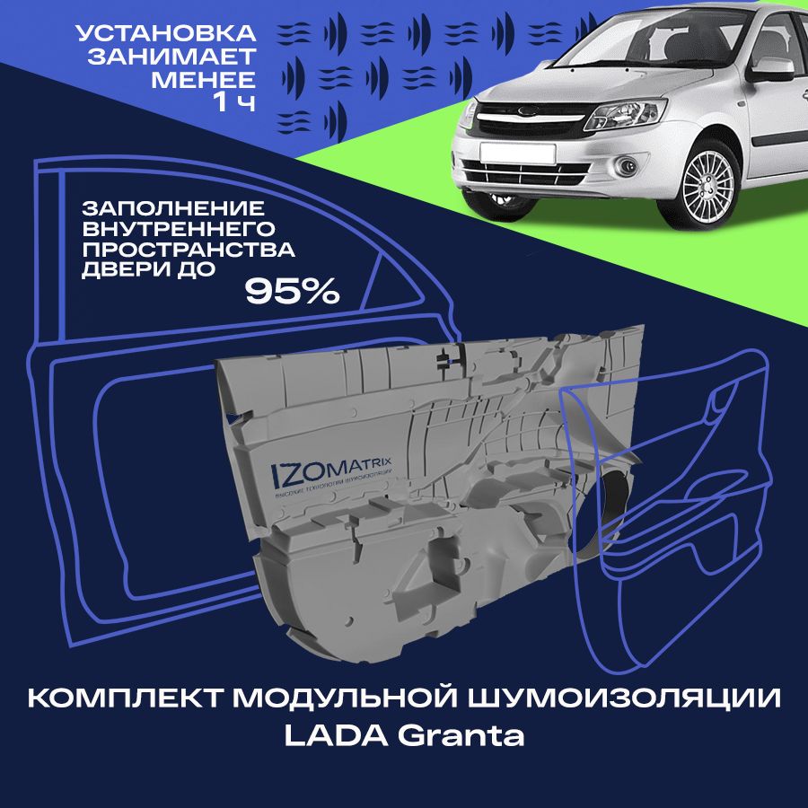 Модульная шумоизоляция IZOMATRIX для LADA Granta - купить по выгодной цене  в интернет-магазине OZON (822599625)