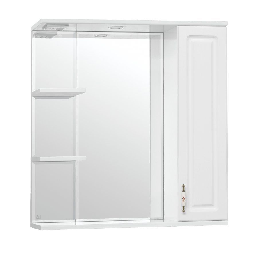 белый зеркальный шкаф олеандр 2 650 с