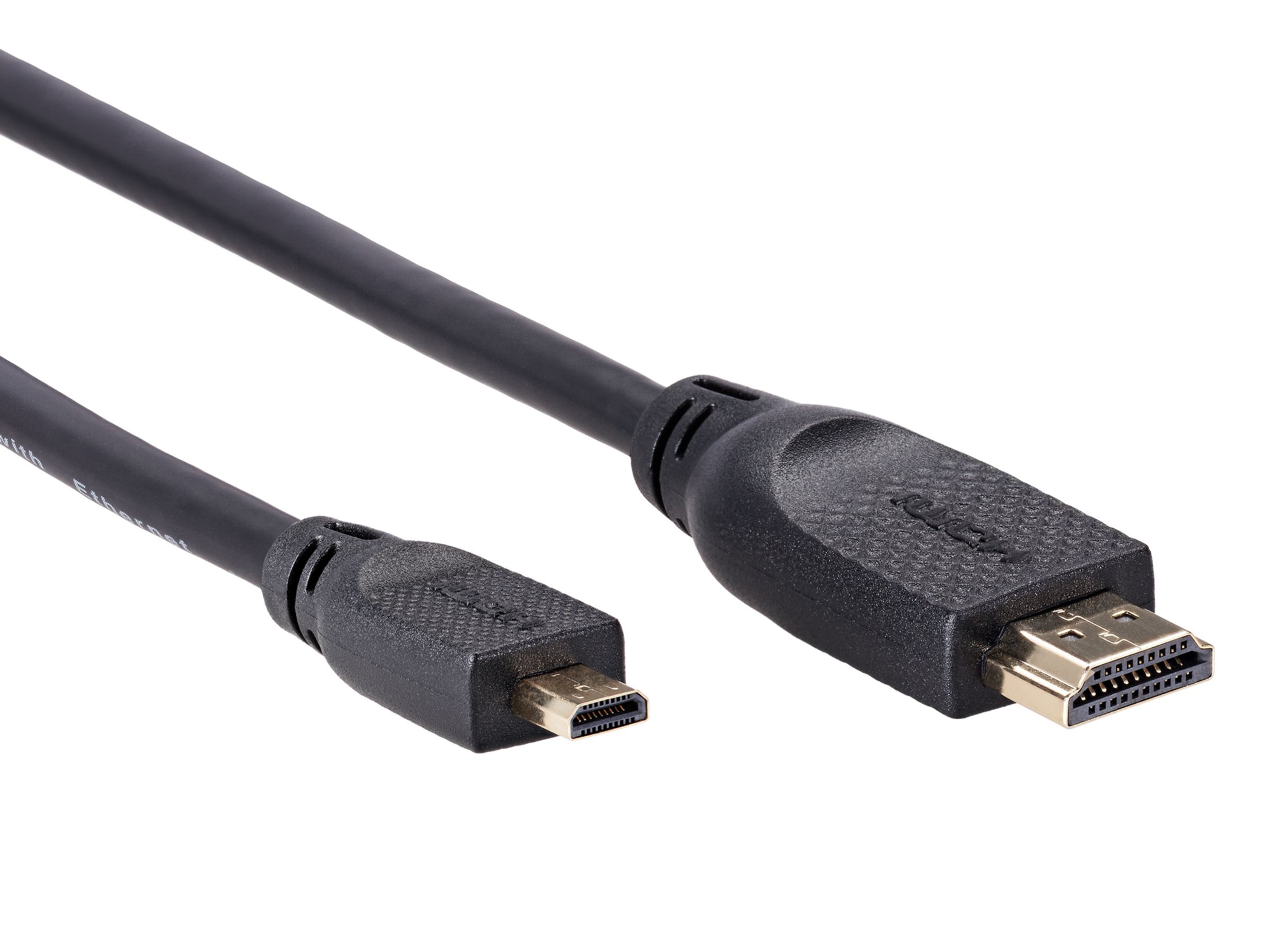 Короткий HDMI кабель 2.0 Micro HDMI VCOM 1 метр 4K 60Hz провод медь  высокоскоросной (CG587-1M)